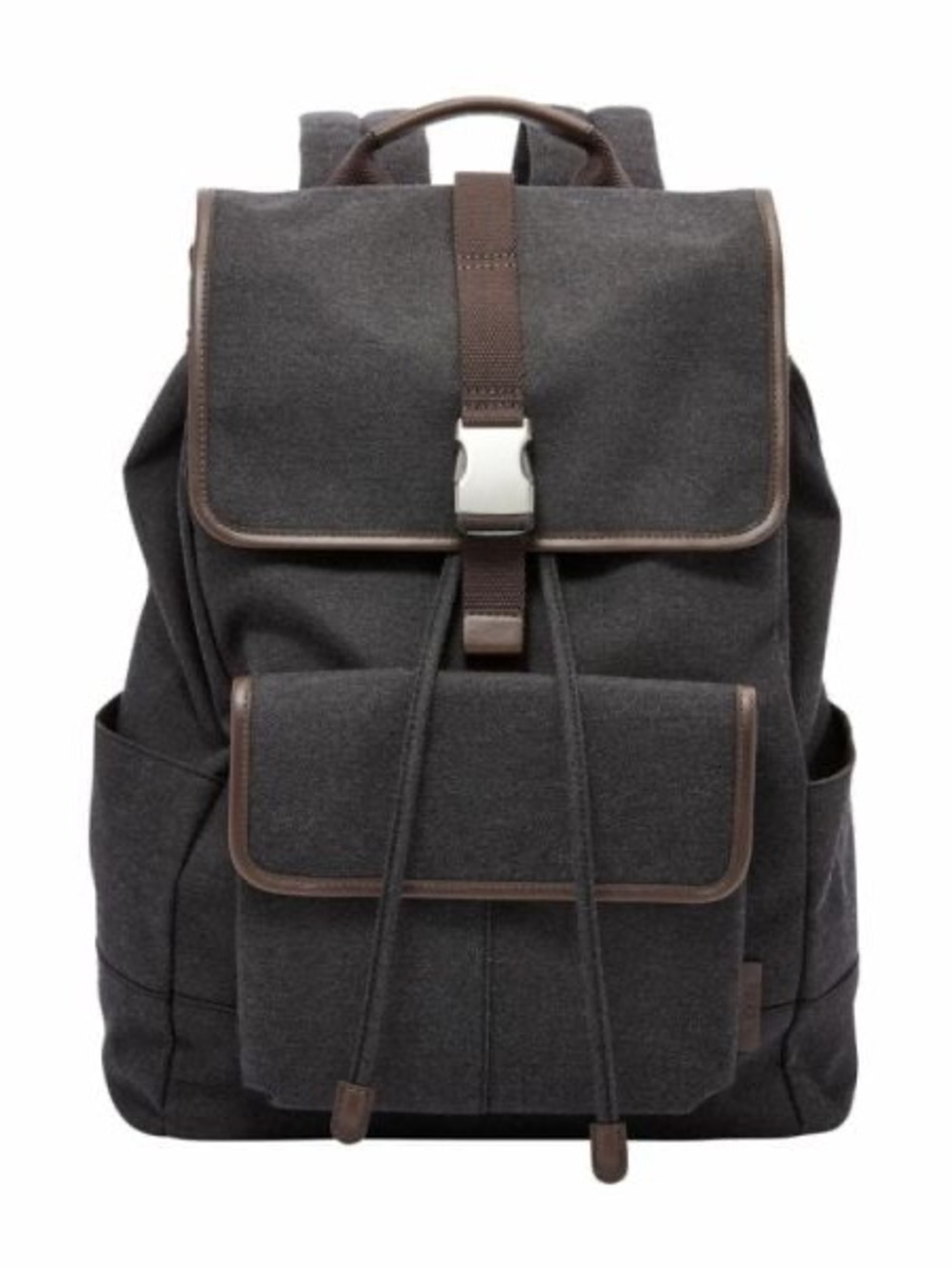 Fossil Buckner Backpack (Dark Gray), Cotton/ Leather Rucksack MBG9398001
